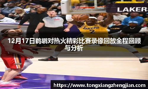 12月17日鹈鹕对热火精彩比赛录像回放全程回顾与分析